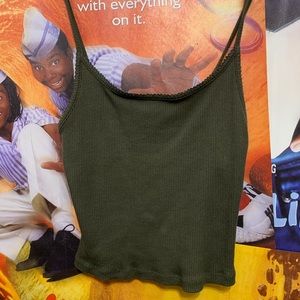 wild fable army green tank top